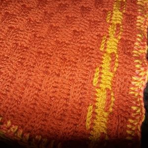 Hand Crochet Blanket by "Lilly" Rusted Orange/Must